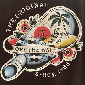 Men’s Vans Black Skull Pirate Ship in a Bottle Tee Short Sleeve T-Shirt